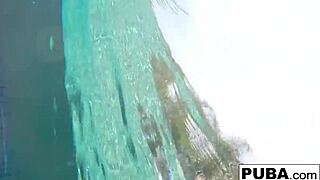 Samantha Rone masturbates ass pussy tits solo in underwater pool depths