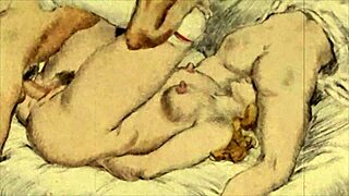 Vintage erotic cartoons capture antique passion