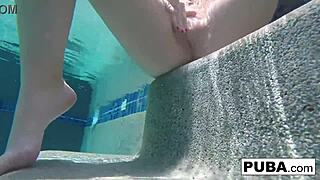 Samantha Rone masturbates ass pussy tits solo in underwater pool depths