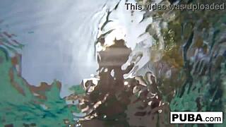 Samantha Rone masturbates ass pussy tits solo in underwater pool depths