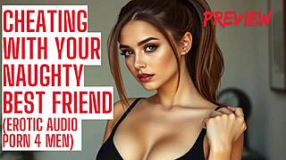 Fucking your best friend's wife starts as cheating sparks fly in erotic audio tale