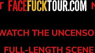 hot latina teen slurps sloppy on big white cock wetting her pussy