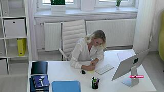 secretaries in high heels and stockings get fucked hard at work