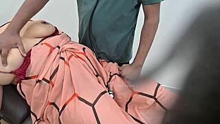 indian doctor thoroughly examines lady patient in hospital clinic setting