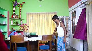 desi mallu bhabi takes double penetration from two debars in hardcore threesome