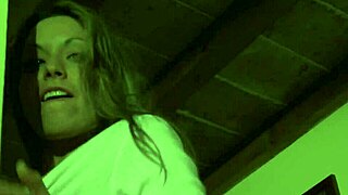 the brunette teases with a blowjob before masturbating as old man fucks his woman hard