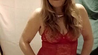 slave girl rocks that red bodysuit look!