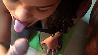 Colombian Stepsis Swallows Shaved Cock Surprise Facial Cumshot