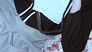 Petite mexican student sis gets creamy pussy fill from bro's cock in hd homemade