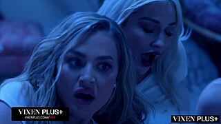 skye and blake's voluptuous hairy pussies lead to hot lesbian scissoring fun