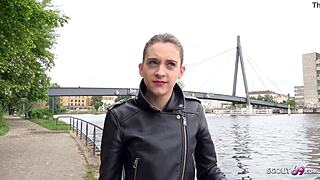 german scout pays petite 18yo cheater anal cash outdoor street casting virgin ass 😏🍑💸