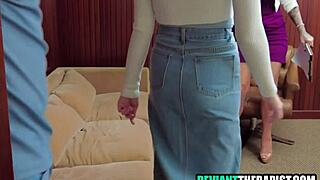 Pervy therapist seduces taboo stepbrother stepsister duo inside