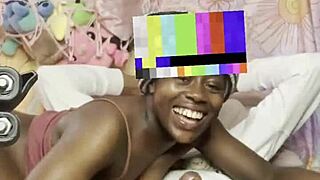 midget ebony babe on couch takin bbc casual, damn so tight!