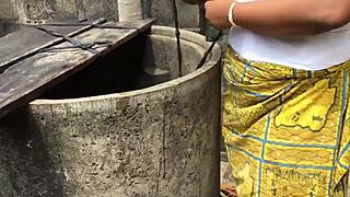 bitch's massive tits bounce as she's fucked hard outdoors