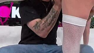 Cami Strella Craves Nade Nasty's Huge Cock Pounding Her Petite Pussy Rough!