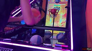 Win game for pigtail teen's footjob creampie outdoor sex