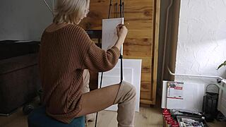 Blonde Babe's Pussy Blooms Like A Painted Flower In Boots