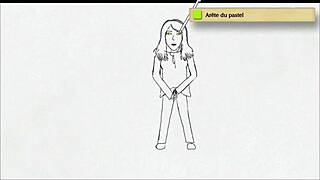 Art academy teen pees standing in home studio