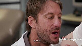 Unappreciative husband just watches doctor with his beautiful wife