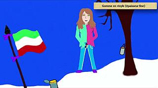 Art academy teen pees standing in home studio