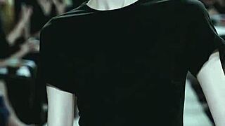 Ai girls strutting lingerie panties barefoot at fashion show!