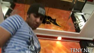 Ladyboy models compete in hardcore anal and blowjob games