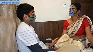 Babysitter Kavita seduces horny Golu in steamy massage roleplay