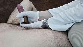 Nurse In Gloves Milks Sperm In Clinic