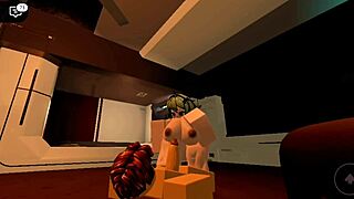 My Roblox friend uses my big tits to cum