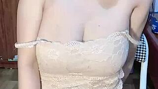 glasses vietnamese girl masturbates her tight pussy