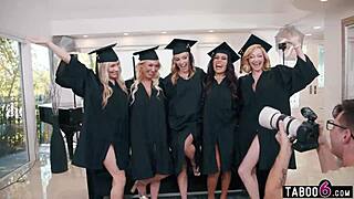 milf grad party? nah... turns into wild reverse gangbang with horny milfs banging everyone!