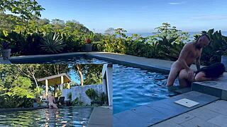 Wanna See Outdoor Anal Creampie and Deepthroat Blowjob by Pool in Costa Rica?