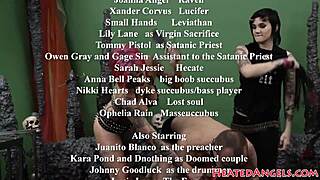 Goth babe rims cock wildly while riding it hard in group play