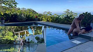 Wanna See Outdoor Anal Creampie and Deepthroat Blowjob by Pool in Costa Rica?