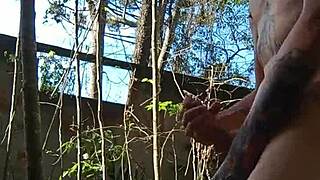 skinny brazilian nerd cums hard dominated in public backyard toilet full vid