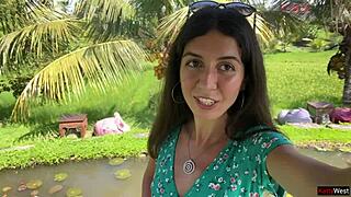 cumwalk in cafe with pasta and sperm dripping on face!