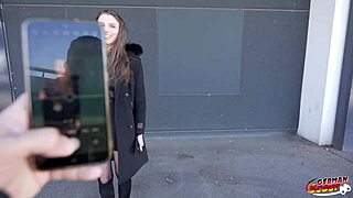 german scout fists skinny emma scarlett's ass then fucks her saggy tits at casting