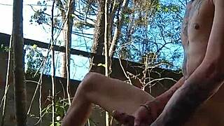 skinny brazilian nerd cums hard dominated in public backyard toilet full vid