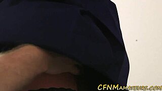 A kinky nurse in uniform tugs off her patient in the hospital.