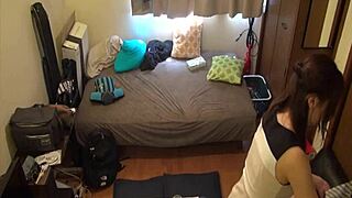 amateur asian babe gives sloppy blowjob then rides toy hard