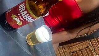 Exibida Latina Teases Married Man In Lingerie At The Bar Outdoors