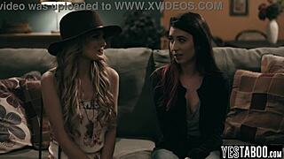 Big titted sly milf therapist seduces patients into lesbian threesome