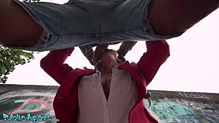 polish milf boss caught slurping big cock outdoors pov