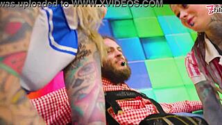 alternative sluts in costume take double anal pen and face cum 😈🍆💦