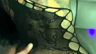 Lace Fishnets Rip In Massive Sextape Cumshots