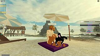 roblox group threesome with big tits blonde and ebony bent over doggystyle