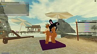 roblox group threesome with big tits blonde and ebony bent over doggystyle