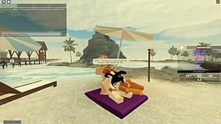 roblox group threesome with big tits blonde and ebony bent over doggystyle