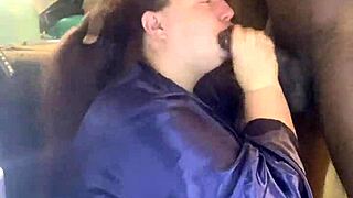 bbw slut feels pure joy slurping massive black cock