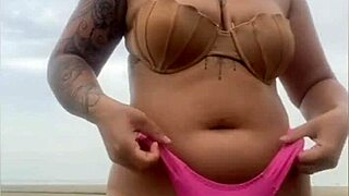 guy pulls out his hard cock from shorts on the beach just like i asked